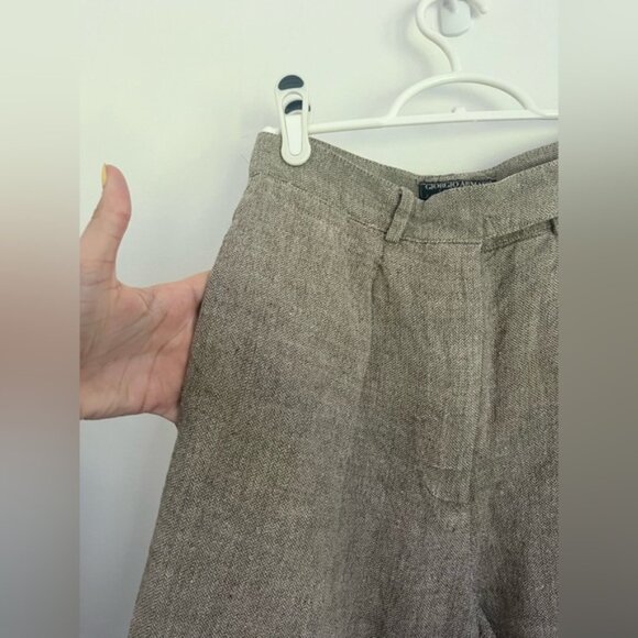 GiorgioArmaniVintageLinenCulottesLongBermudaShortsGrayUS25 - Picture 2 of 8